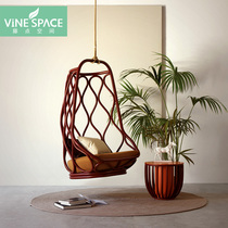 Balcony hanging basket net red outdoor hanging chair Nordic Swing rocking chair Courtyard outdoor viewing Adult net red chair