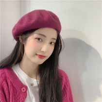 Japanese Cape Kara pitaya wool beret Joker elegant British vintage painter hat