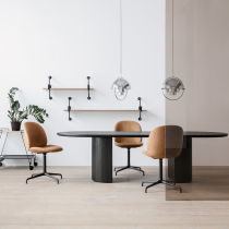 Nordic solid wood oval conference table simple negotiation table fashion office desk creative personalized dining table