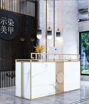 New Chinese clothing store counter cashier Metal simple modern reception desk Beauty salon bar table