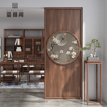 New Chinese style screen partition wall Living room solid wood simple block home bedroom decoration Entrance door brake block