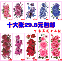 Big picture flower tattoo stickers waterproof female lasting sexy flower arm caesarean section scar photo decoration stickers are not permanent