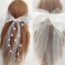 仙仙甜美夸张大蝴蝶结面纱发箍结婚拍照旅拍头纱 儿童花童小头纱