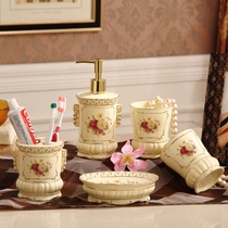 European ceramic bathroom five-piece set bathroom toiletries wash set toothbrush mouthwash Cup kit brushing Cup home