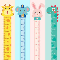 Bedroom decoration record baby height measuring instrument cartoon giraffe removable paper wall sticker self-adhesive height ruler