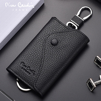Pilkardan Genuine Leather Key Bag Mens Zipper Mens Car Key Bag Soft Cow Leather Multifunction Waist Hanging Lock Spoon Bag