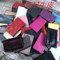 Foreign Trade Export Tailstock Lady Mini Zipped Wallet Genuine Leather Head Layer Bull Leather Clear Cabin Hand Grip Woman Bag card bag