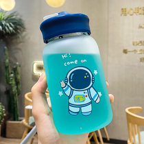 Personality cup frosted glass male high-value water cup female creative trend with cup sleeve net red hand warmer cup