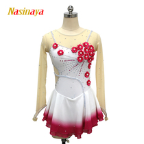 Funo 6-color custom girls adult figure skating dress performance competition examination skirt rose red flower diamond gradient