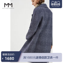 Shopping mall same mm lemon 2019 winter new plaid coat medium length woolen coat female 5aa270741q