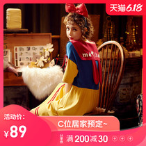 Summer Princess wind sweet lovely Japanese cotton nightdress women summer thin short sleeve long skirt Pajama home clothes