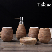 Creative hand-brushed European ceramic bathroom five-piece set Bathroom supplies set Wash cup set Wash set
