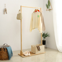 Coat rack Floor Bedroom Solid Wood Hangers Japanese Log Wind Hangers Black Walnut Simple Hangers