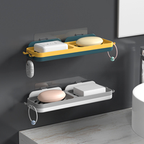 Soap box non-perforated wall-mounted creative kitchen plastic drain rack home bathroom bathroom soap rack