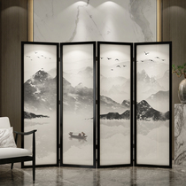 New Chinese style screen partition wall Living room folding mobile Simple modern office Hotel ancient landscape screen customization