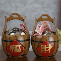 New Chinese ceramic barrel storage ornaments home accessories creative storage cans bookshelf living room antique shelf a bucket of gold