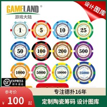 Game mainland custom chip design gallery selection Texas Holdem chip coin cutting-edge design de-pounce Gallery