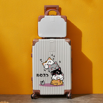 Luggage female Japanese 20 inch small boarding trolley case 2021 new password leather box male strong and durable