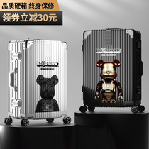 Graffiti suitcase woman 20 inch small boarding pull bar box large capacity 24 inch password leather suitcase man sturdy and durable