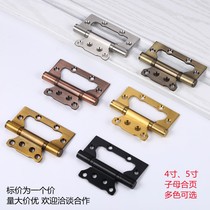 Stainless steel 4-inch 5-inch primary-secondary hinge Room door Indoor Wood Notched Butterfly Mute Gold Black Home Letter Leaf