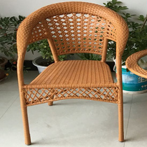 Add coarse double tube rattan rattan chair Leisure chair by back chair Home Single single woven chair Balcony Outdoor Briefing Chair