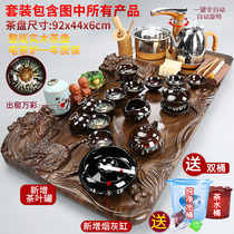 Tea Tray White Porcelain Purple Sand Tea Set Suit Home Fully Automatic Burning Water Integrated Kongfu Tea Tray Suit Living-room Tea Table