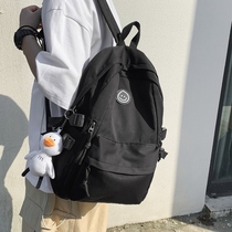 Street trend simple canvas backpack female leisure Japanese backpack male large capacity junior high school college student bag