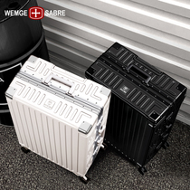 Durable aluminum frame suitcase Female universal wheel suitcase rod box 24 suitcase male 20 inch small boarding box