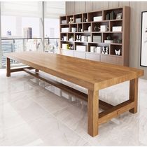 Solid Wood Meeting Table Negotiation Table American Modern Long Table Computer Desk Large Board Solid Wood Desk 3 m 2 m Table