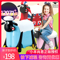 Genuine authorized lamb Sean riding suitcase multifunctional baby children suitcase can sit and ride