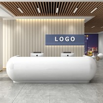 Company paint front table beauty salon hospital nurse reception welcome desk curved bar simple modern cashier