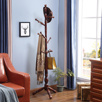All solid wood clothes rack American coat rack floor standing vertical home bedroom living room Chinese hanger modern and simple