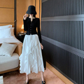 2020 early autumn summer female foreign style Hepburn light mature style small tall blouse with skirt gentle wind suit