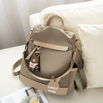 Theft-proof double shoulder bag Womens new wave fashion 100 hitch oxford cloth bag Canvas Travel Small Backpack Large Capacity Bag
