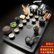 Tea set home fully automatic water boiler kung fu purple sand set solid wood tea tray light luxury tea table tea sea