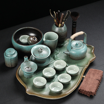 Japanese retro simple kung fu tea set ceramic lotus tea tray small tea table tea cup office home