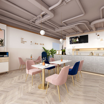 Net red milk tea shop table and chair combination cafe baking cake shop dessert shop simple fresh chair dining furniture