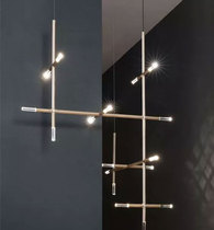 Minimalist creative pole art crystal chandelier postmodern large combination chandelier hotel sales office bar fixtures