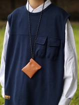 LIFEASAM male and female hanging-neck headphone key bag coins small containing wallet novelty mini PU leather card bag