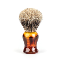 Fendrihan-classic pure gray badger hair imitation Amber handle traditional shaving brush