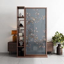 New Chinese screen partition living room shelf simple modern solid wood bedroom to block home screen entrance