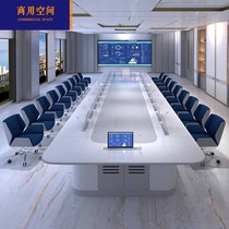 Office Furniture Lifter Intelligent Aperitized Bar Conference Table Large Baking Varnish Lifting Screen Display Training Table
