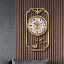 Pure copper light extravagant clock hanging clock Living room Home Fashion European-style clock Living room Creative personality New Chinese quartz clock