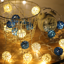 Small colored lights flashing lights starry lights star rattan ball lights Red Girl heart room bedroom layout decorative lights star lights