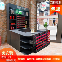 Supermarket Cashier Desk Cabinet Front Desk Smoke Wine Cabinet Combined Custom Shelving Package Installation Cashier Desk Supermarket Convenience Store