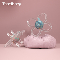 Baby silicone tooth gum baby molars hand grab toy can bite and stop eating hand artifact can be boiled to soothe hand grab ball