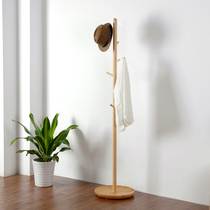 Solid wood coat rack floor bedroom corner hanger small branch hanger indoor living room hanger does not take up space