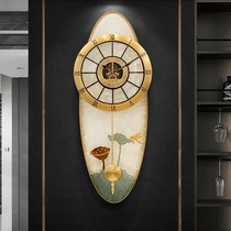 Light luxury new Chinese pure brass clock clock living room home Modern hanging watch European fashion atmospheric clock Wall
