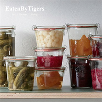 Stock Danish Hubsch clear glass storage jar sealed ingredient box storage bottle kitchen food Nordic