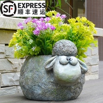 Balcony green plant layout landscape flower pot ornaments Nordic simple country outdoor garden flower cylinder special clearance
